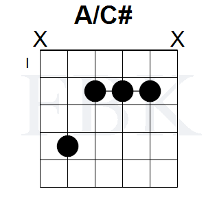 The A Chord Barred with a C# Bass Note - Open Position