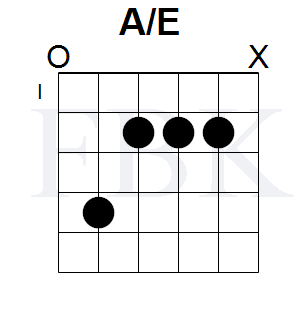 The A Chord with an E Bass Note - Open Position - Shape 5